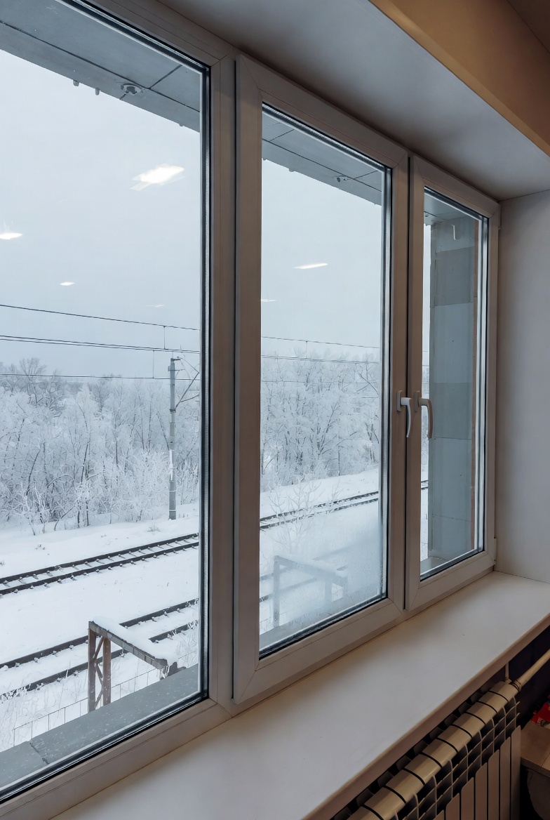 Тёплые современные пластиковые окна в тюменской квартире в сибирский мороз
